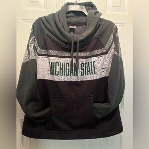 Rivalry Threads Dark Gray and Green Hoodie with Crowl Front